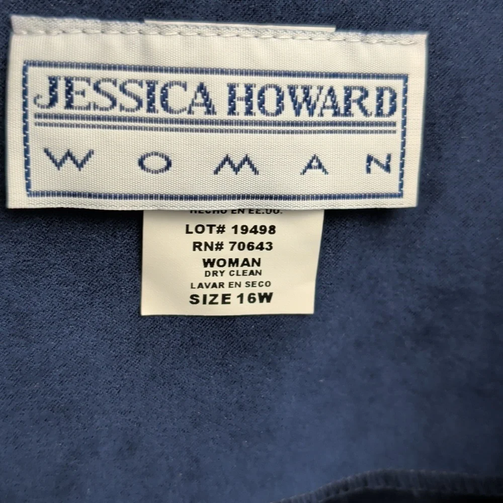 Jessica Howard Navy Button-Up Blazer 16W Nwt - Picture 4 of 7